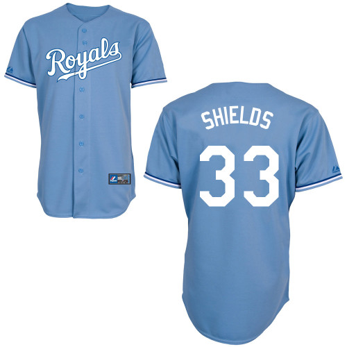 James Shields #33 mlb Jersey-Kansas City Royals Women's Authentic Alternate 1 Blue Cool Base Baseball Jersey